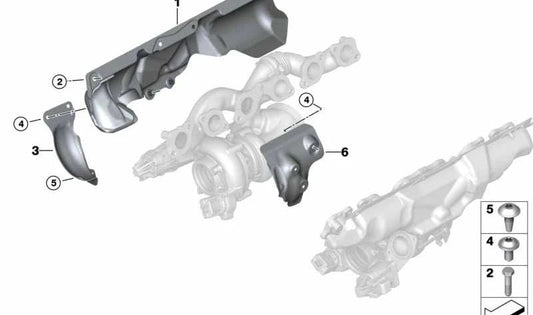 Conduit de protection thermique pour BMW 7 G12, série G12N (OEM 11658660076). BMW d'origine.
