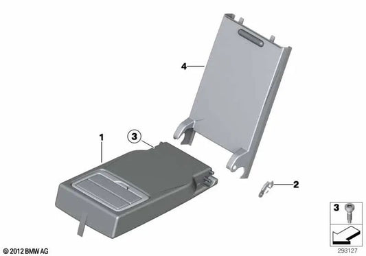 Rear Center Armrest Cover for BMW 1 Series F40, 2 Series F44 (OEM 52207456106). Original BMW.