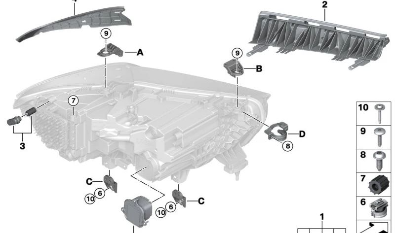 **OEM 63115A78393 Left Headlight Gasket for BMW G05, F95, G06, F96. Original BMW**