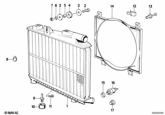 Habitação de fãs para BMW 3 E30 Series (OEM 17111707565). BMW original