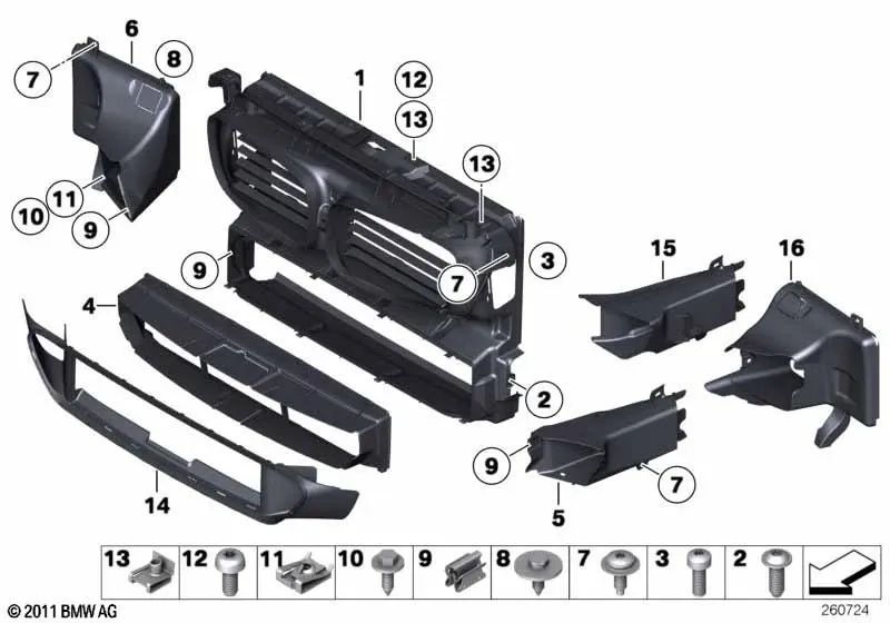 Marco para BMW Serie 5 F07, F07N (OEM 51118050036). Original BMW.