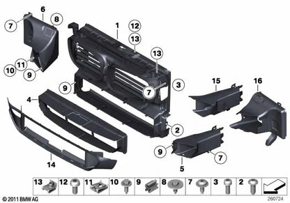 Marco para BMW Serie 5 F07, F07N (OEM 51118050036). Original BMW.