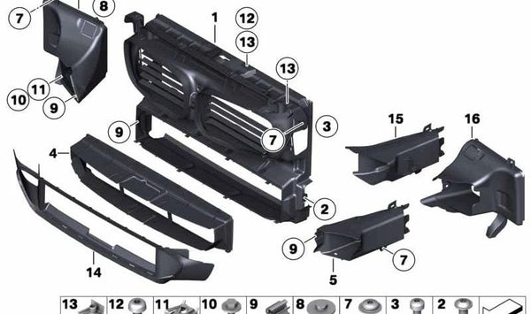 Conducto de aire OEM 51747200771 para BMW F07. Original BMW.