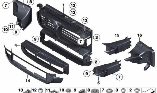 Conducto de aire freno delantero izquierdo OEM 51747331791 para BMW F07, F10, F11, F18. Original BMW.