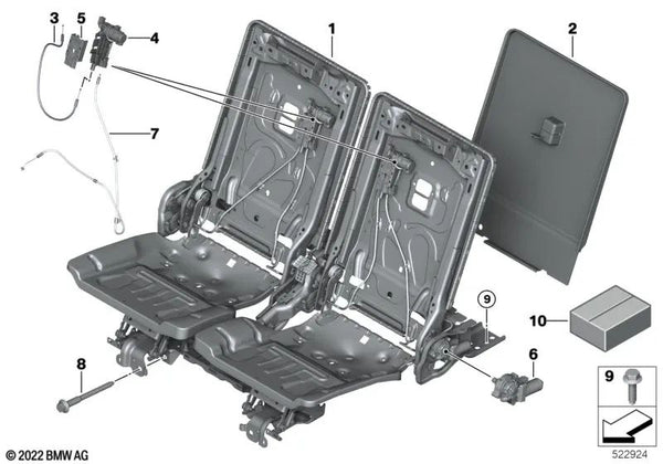 Cubierta actuador OEM 52209473698 para BMW X7 G07, ALPINA XB7, xDrive30d, xDrive40d, xDrive40i. Original BMW.