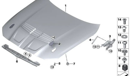 Cubierta delantera OEM 51648080626 para BMW G80, G80N, G81, G81N, G82, G82N, G83, G83N. Original BMW.