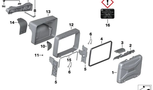 Junta de tapa de maleta OEM 46549457451 para motos BMW R1200GS, R1250GS, F750GS, F850GS... y más. Original BMW Motorrad.