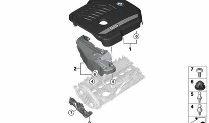 Cubierta del motor OEM 11148676205 para BMW G42, G20, G21, G22, G23, G26, G01, G02, G29. Original BMW