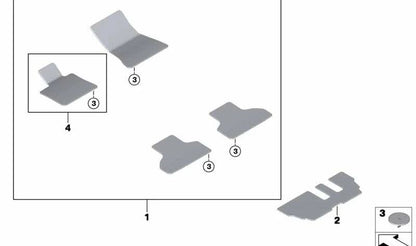 Driver's side floor mat for BMW F15, F85, F16, F86 (OEM 51477439860). Original BMW