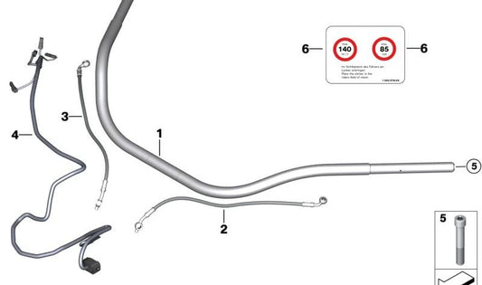 Mazo de cables brazo transversal derecho OEM 61121606419 para BMW Motorrad R 18, R 18 Classic. Original BMW Motorrad.