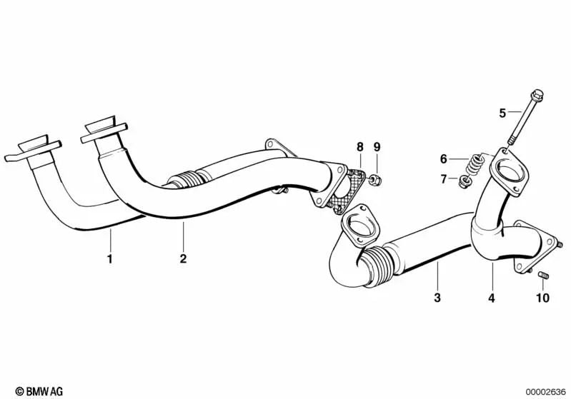 Abgasrohr für BMW E32, E31 (OEM 11761716367). Original BMW