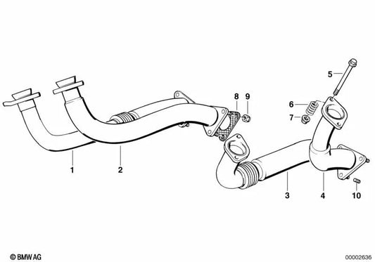 Abgasrohr für BMW E32, E31 (OEM 11761716367). Original BMW
