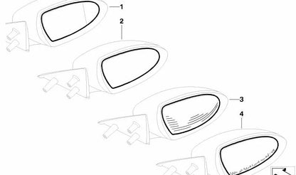 Cristal retrovisor derecho calefactable convexo OEM 51168040916 para BMW E60, E61, E63, E64. Original BMW.
