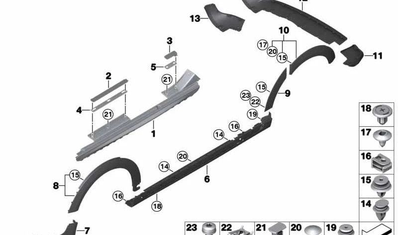 Pass -Right Pasa Pasa Pasa OEM 51777376880 for Mini F55 (10/2013 - 02/2021). Original Mini.