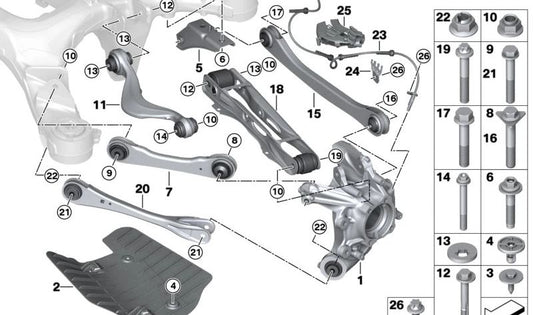 Mangueta trasera derecha OEM 33306898350 para BMW Serie 7 G70 (735i, 740d, 740d xDrive, 740i, 740i xDrive, 750e xDrive). Compatible con modelos desde 2022. Pieza original BMW.