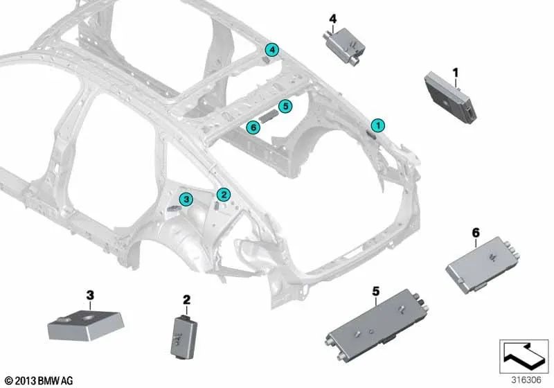 Filtro di soppressione delle interferenze per BMW 3 F34 Series, F34N, 4 F36, F36N (OEM 65209267254). BMW originale.