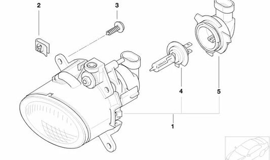 Faro antiniebla derecho OEM 63176925050 para MINI R50, R52, R53 (2000–2008). Original MINI.