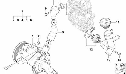 Bomba de líquido refrigerante mecánica OEM 11517513062 para MINI R50, R52. Original MINI.