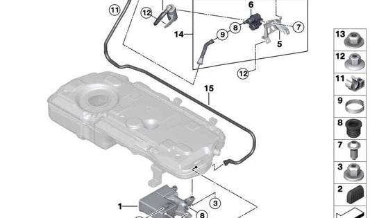 Filtro de carbón activo OEM 16137185152 para BMW F01, F01N, F02, F02N, F04 y MINI R60, R61. Original BMW y MINI.