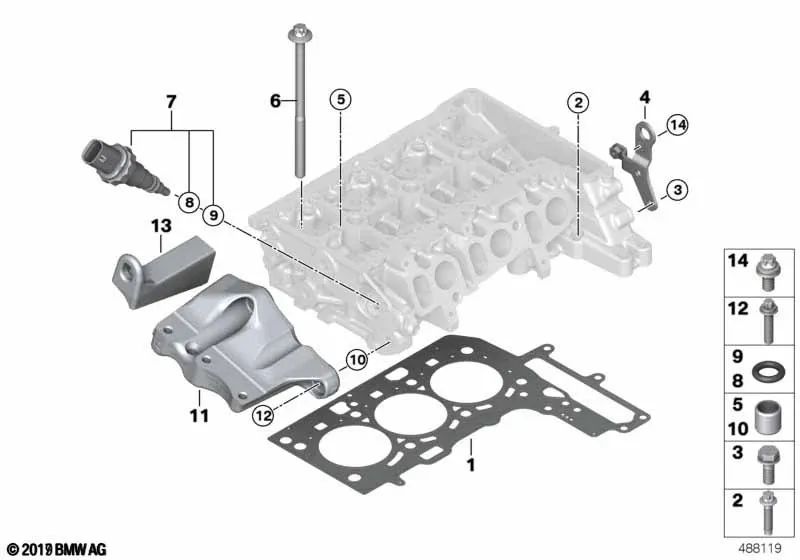 Bolsa suspensa para BMW Série 1 F40, Série 2 F44, F45, F45N, F46, F46N, X1 F48, F48N, X2 F39, MINI F54, F54N, F55, F55N, F56, F56N, F57, F60, F60N, R55N, R56N, R57N, R58, R59, R60, R61 (OEM 11127812886). BMW original