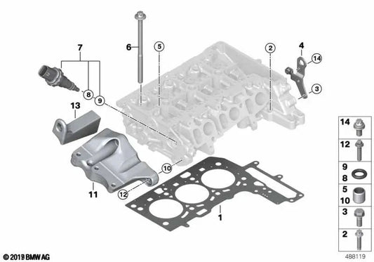 Aufhängelasche for BMW 1 Series F40, 2 Series F44, F45, F45N, F46, F46N, X1 F48, F48N, R60, R61 (OEM 11127812886). Genuine BMW