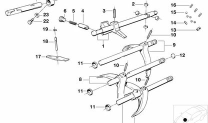 Varilla de Cambio 1ª y 2ª Marcha para BMW E30, E28, E34, E24, E23, E32 (OEM 23311228229). Original BMW.