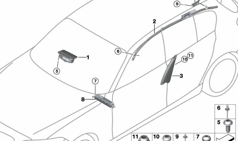 Linker Überläufer für BMW F22, F87, F32 (OEM 72127293285). Original BMW