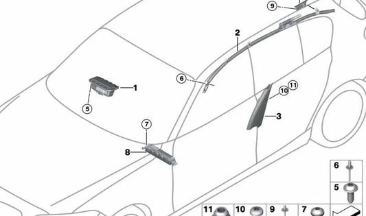 Desector esquerdo para BMW F22, F87, F32 (OEM 72127293285). BMW original