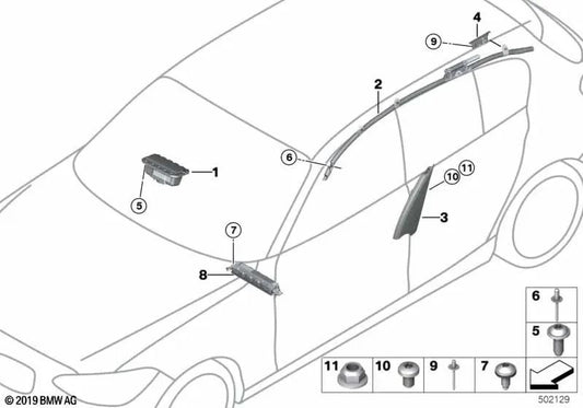 Grampo para BMW Série 4 F32, F32N, F82, F82N (OEM 72127292900). BMW original