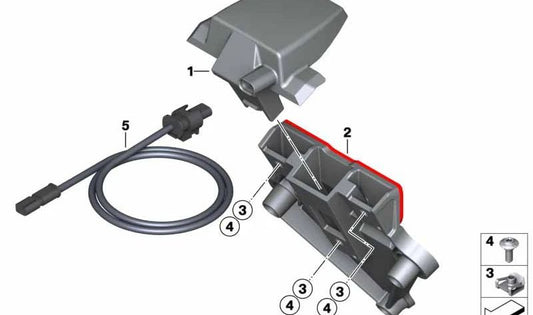 Cable luz de matrícula OEM 61129457373 para motos BMW S 1000 R, S 1000 RR, S 1000 XR, M 1000 RR, M 1000 R. Original BMW Motorrad.
