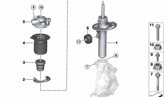 Front Left Shock Absorber OEM 31316879365 for BMW G26 (i4). Original BMW