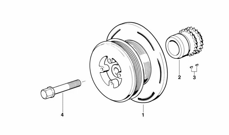 Amortiguador de vibraciones OEM 11231435087 para BMW E38. Original BMW.