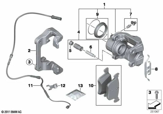 Linksbremskalibrator für BMW F25, F26 (OEM 34106790921). Original BMW