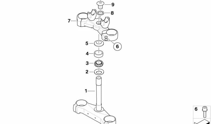 Puente de horquilla inferior negro OEM 31428550124 para moto BMW F 800 R (K73). Original BMW Motorrad.