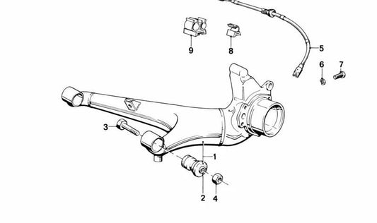 ABS speed sensor 34521154043 for BMW E23. Original BMW.