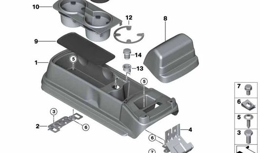 Soporte de bebidas OEM 51169812557 para MINI Countryman R60, Paceman R61 (2010-2016). Original MINI.