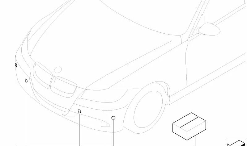 Cableado sensor aparcamiento delantero OEM 61120401223 para BMW E90, E90N, E91, E91N, E92, E92N, E93, E93N. Kit para instalar sensores delanteros de aparcamiento. Original BMW.