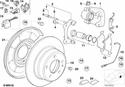 Kit de Reparación de Pastillas de Freno sin Asbesto para BMW E36 (OEM 34216761238). Original BMW.