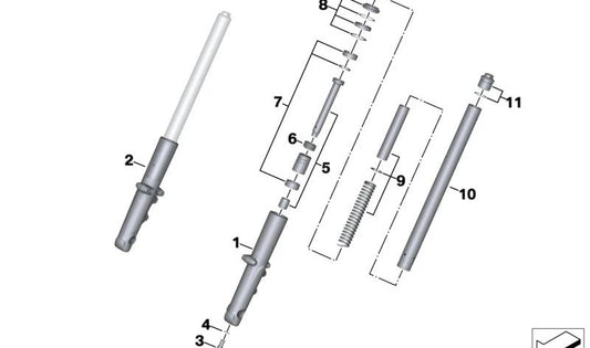 Linkes Tauchrohr OEM 31428395611 für BMW Motorrad R 18, R 18 Classic. Original BMW Motorrad.