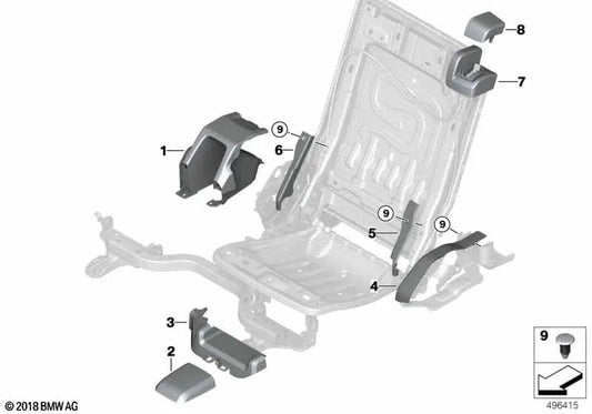 Acabamento do assoalho traseiro esquerdo para BMW G05, G05N (OEM 52307954295). BMW original