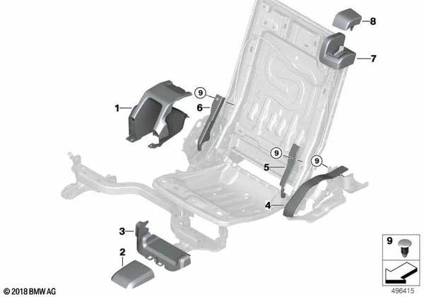 Moldura piso trasero izquierda OEM 52307954295 para BMW X5 G05, X5 G05 LCI. Original BMW.