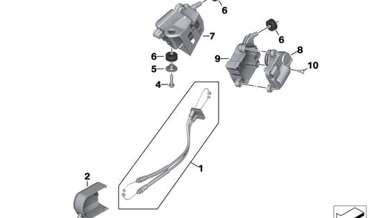 Soporte izquierdo OEM 18519444735 para motos BMW R 18, R 18 Classic, R 18 Roctane, R 18 B, R 18 Transcontinental. Original BMW Motorrad.