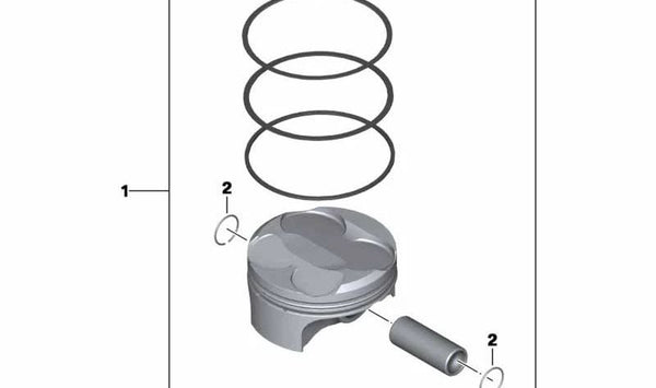 Pistón OEM 11258536333 para BMW Motorrad S 1000 RR (2016-2018) y S 1000 R (2016-2020). Recambio original BMW Motorrad.