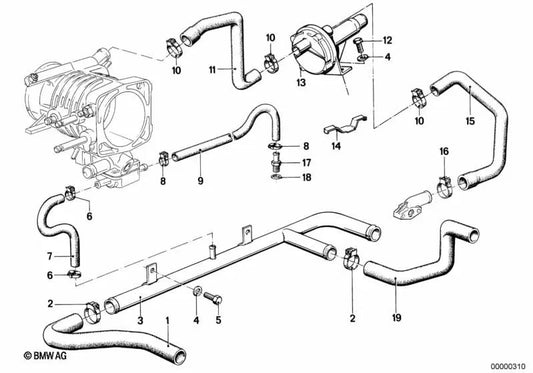 Schlauch für BMW E12, E24, E23 (OEM 11611271603). Original BMW