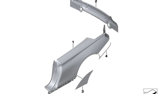 Protector adhesivo de aleta izquierda OEM 51148065959 para BMW F82 y F83 (incluye M4, M4 CS, M4 GTS). Pieza original BMW.