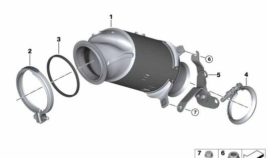 Supporto catalizzatore vicino al motore OEM 18327853591 per BMW F87 M2 (N55) anni 2015-2018. BMW originale BMW.