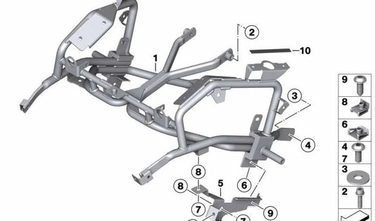 Soporte para revestimiento de depósito derecho OEM 46637706038 para BMW Motorrad R1200GS, R1200GS Adventure. Original BMW Motorrad.