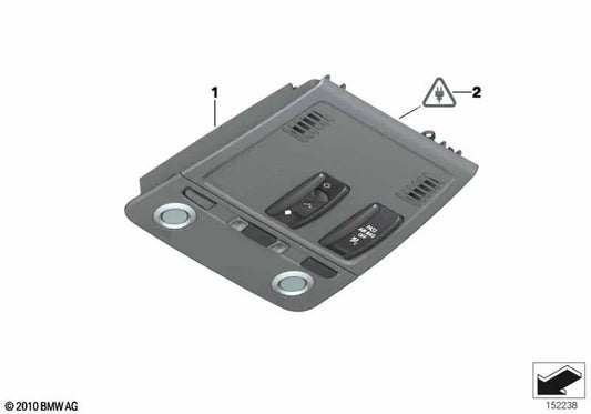 Unidade de interruptor de teto bege OEM 61319225509 para BMW Série 3 E91, E92 e X1 E84. BMW genuíno.