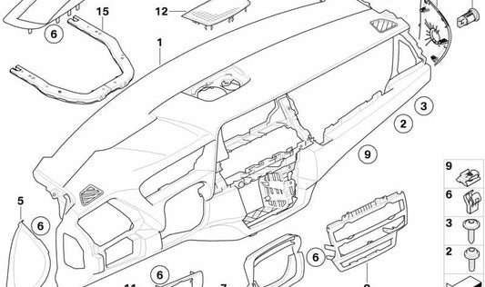 OEM 51459111090 steering column cover for BMW E70, E70N, E71, E72. Original BMW.