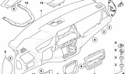 Deflector del Desempañador de la Ventanilla Lateral Izquierda para BMW X5 E70, E70N, X6 E71, E72 (OEM 51456982427). Original BMW